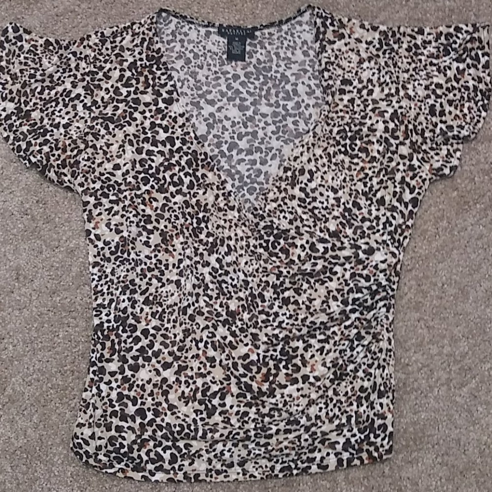 Ruched Deep V-Neck